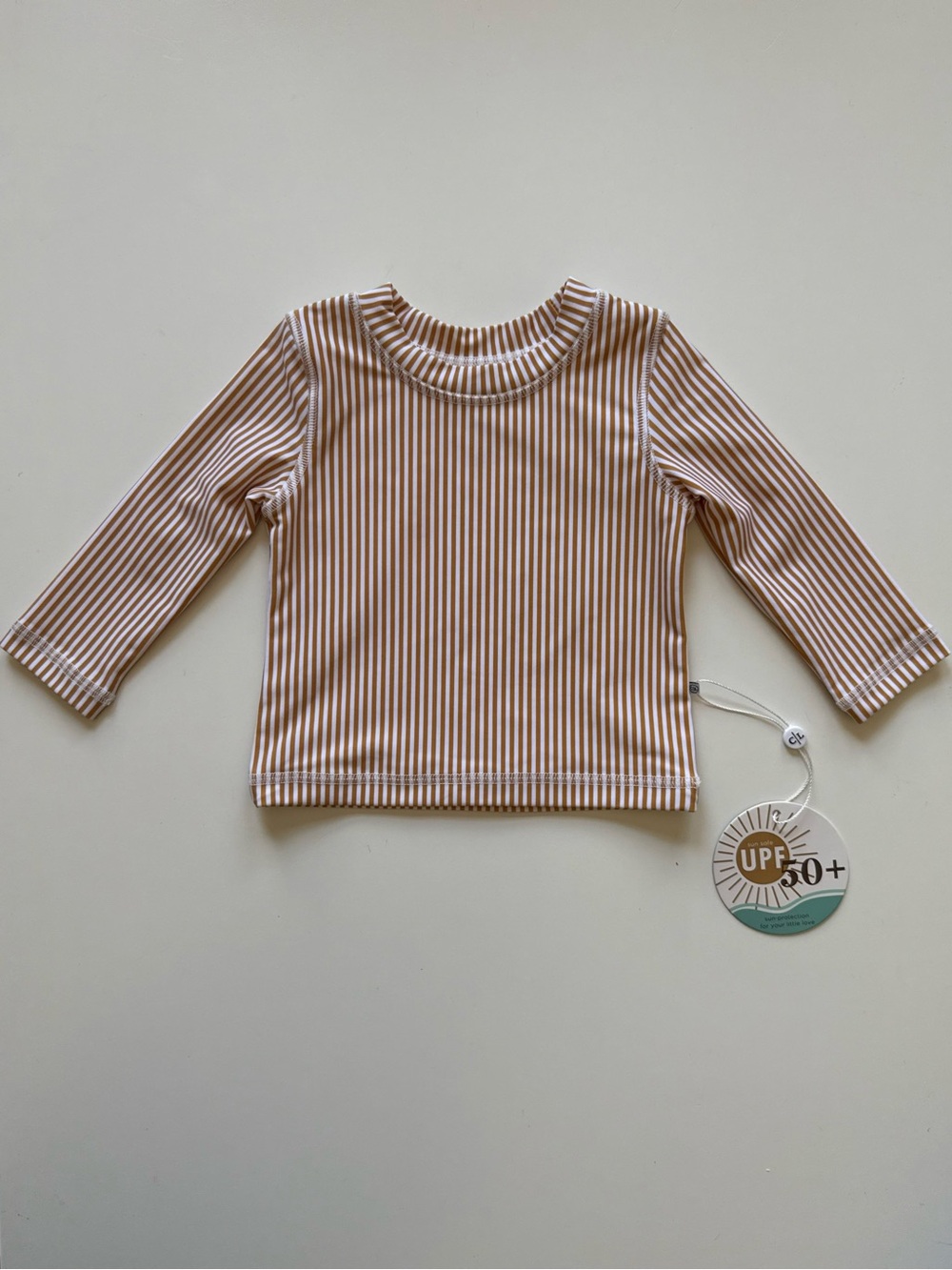 Caden Lane Baby Unisex Striped Long-Sleeve Rash Guard Shirt - Size 3-6M